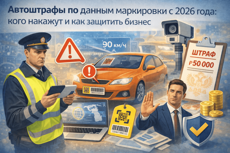 Автоштрафы по данным маркировки с 2026 года: кого накажут и как защитить бизнес
