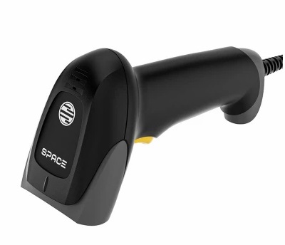 Проводной сканер штрих-кода SPACE MEGA LITE (2D, черный, без подставки, 2м кабель) фото