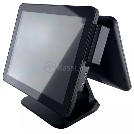 Сенсорный терминал OL-P10 (15", Intel Celeron J6412, 4GB/128GB, MSR, PCT, без ОС + 15" LCD второй монитор)