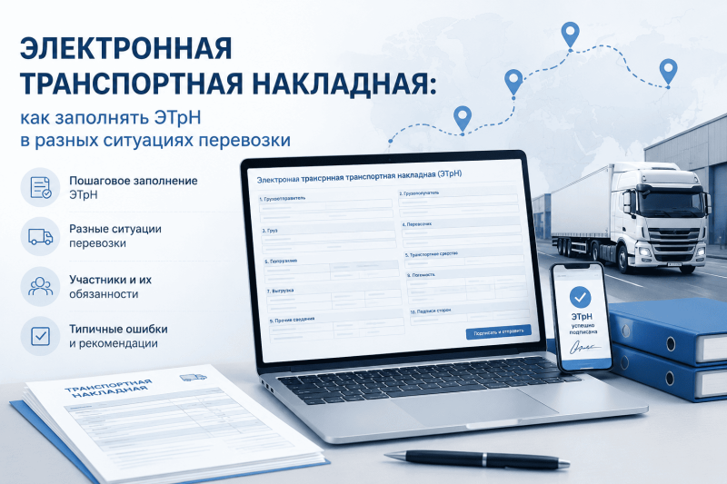 Электронная транспортная накладная: как заполнять ЭТрН в разных ситуациях перевозки