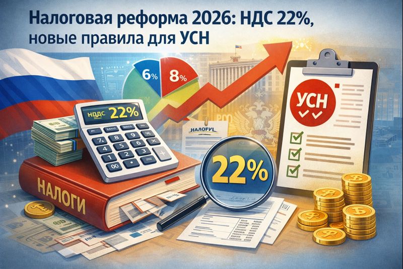 Налоговая реформа 2026: НДС 22%, новые правила для УСН и патента