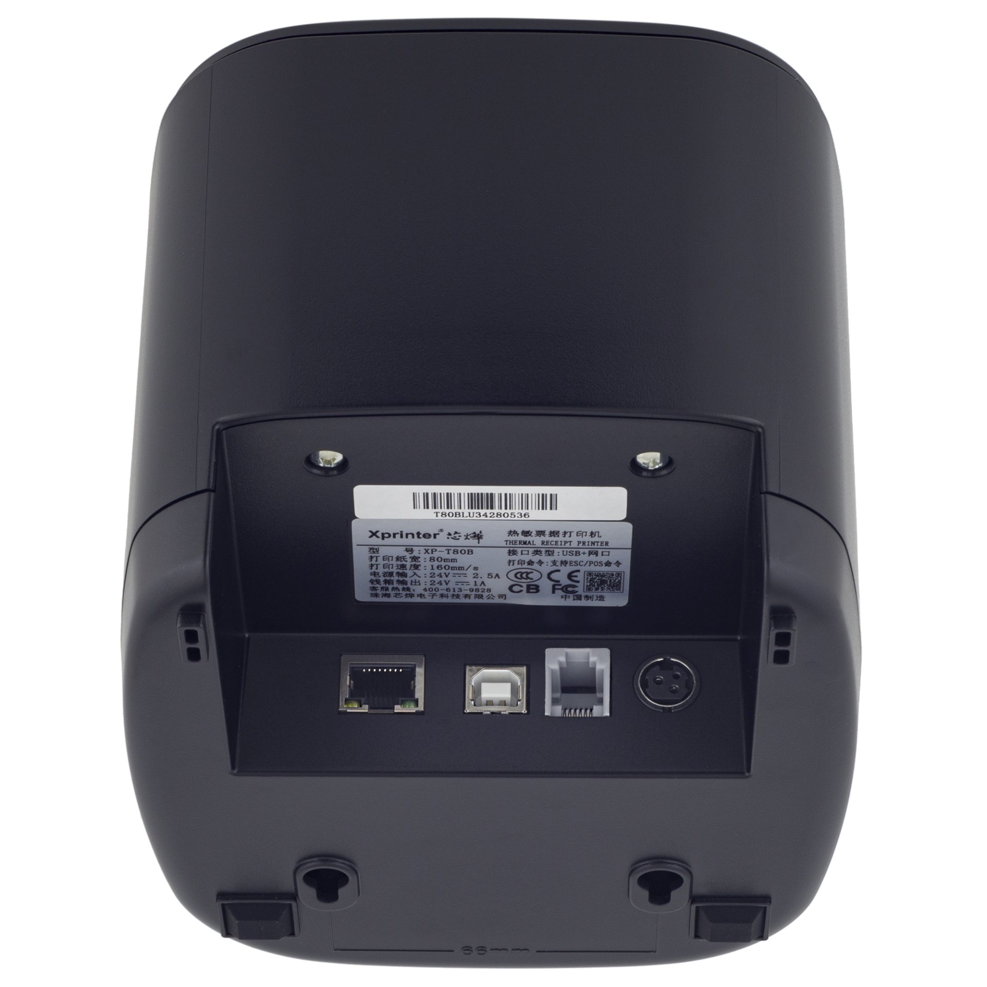 Чековый принтер Xprinter XP-T80B (203 dpi, черный, термопечать, USB/Ethernet, с автоотрезчиком) №4