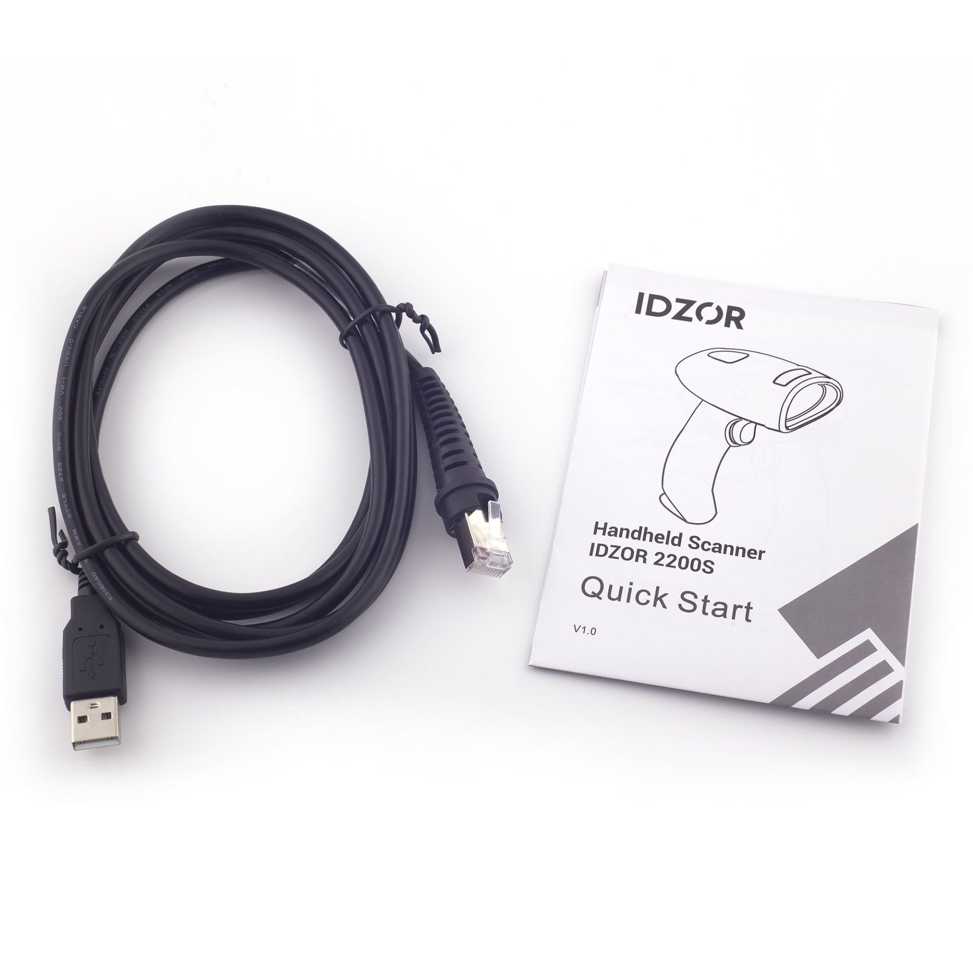 Проводной сканер штрих-кода IDZOR 2200S (2D, черный, с подставкой) №8