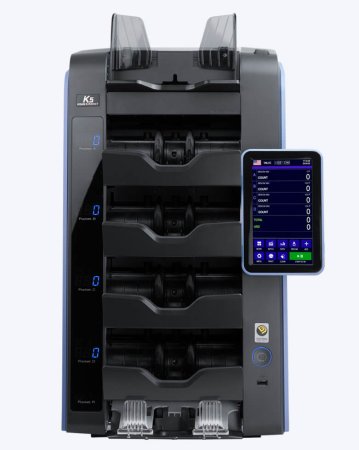 Сортировщик банкнот Kisan K500 HD (черный, количество карманов 4+1, RUB/USD/EUR) фото
