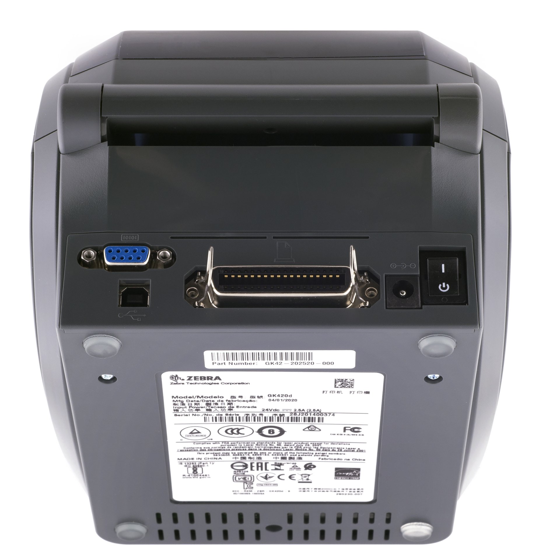 Термопринтер этикеток Zebra GK420d (203 dpi, USB/Ethernet, арт. GK42-202220-000) фото