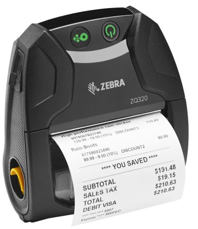 Мобильный принтер этикеток Zebra ZQ320 (203 dpi, Outdoor, USB/Bluetooth, арт. ZQ32-A0E02TE-00) фото