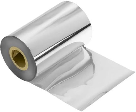 Риббон текстильный, 40 мм (200м, RESIN OUT, цвет: серебряный) фото