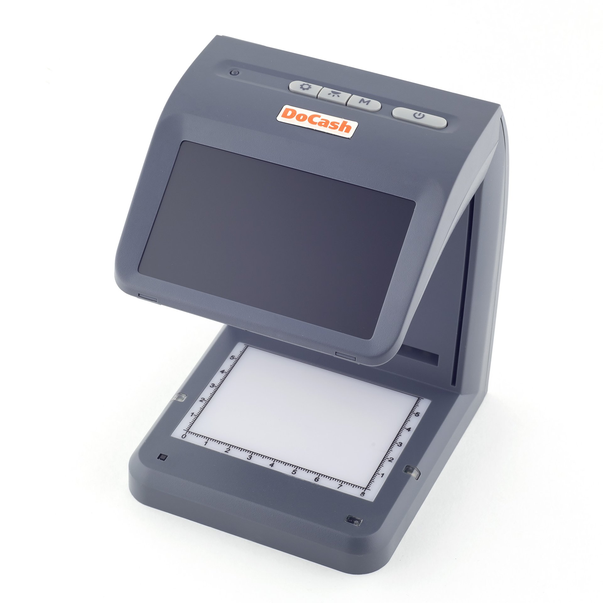 Просмотровый детектор банкнот DoCash Mini IR/UV/AS (серый, ИК контроль/контроль "спецэлемента М", без АКБ)