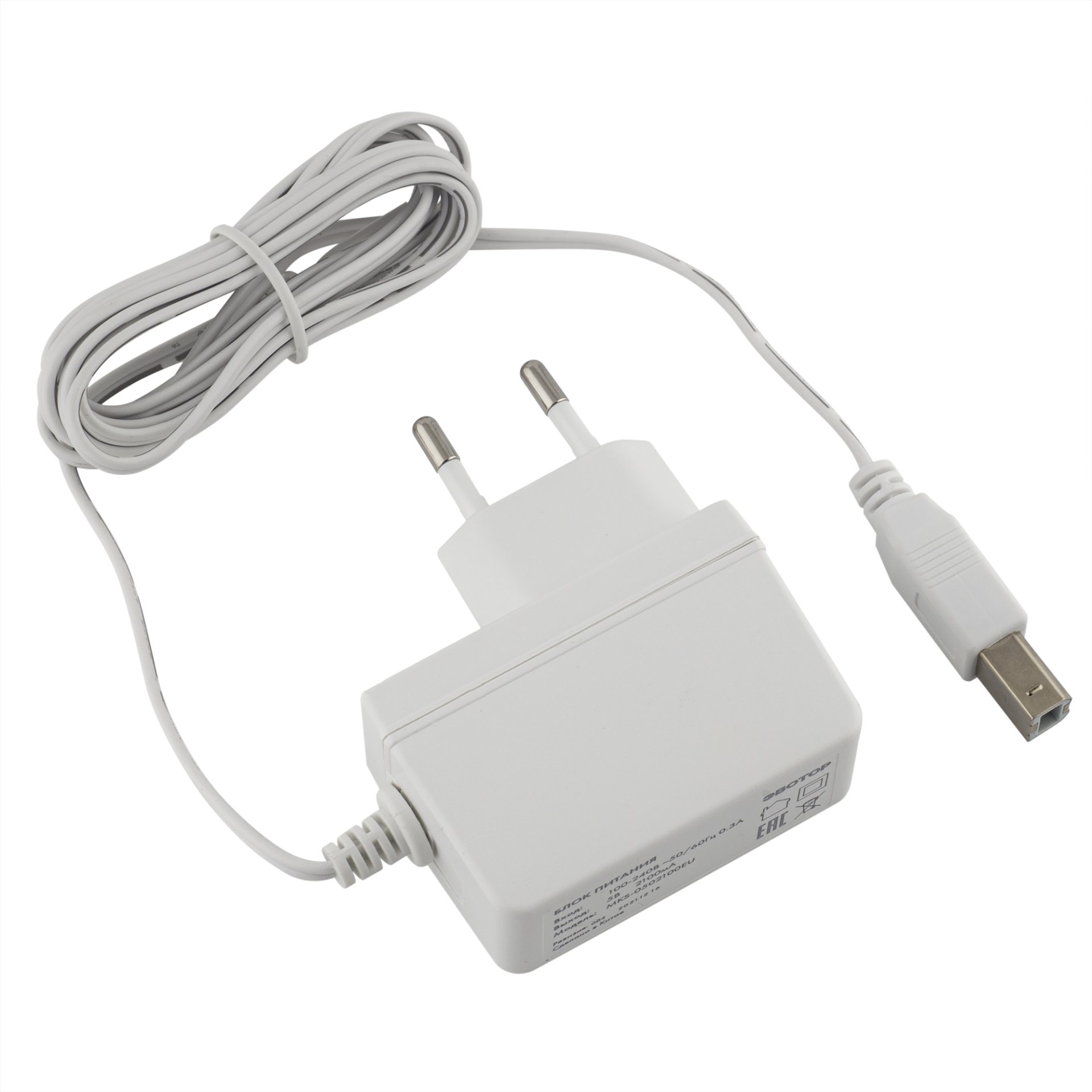 Блок питания MERRYKING MKS-0502100EU 5V 2.1A Rev.004 (для ЭВОТОР 7.3/ЭВОТОР 10)