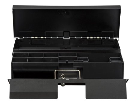 Денежный ящик АТОЛ FlipTop-MB (черный, распайка: Epson, верхняя крышка из нержавеющей стали + крышка для инкассации) фото