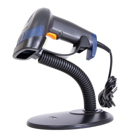 Проводной сканер штрих-кода POScenter HH 1D (1D, черный, с подставкой) фото