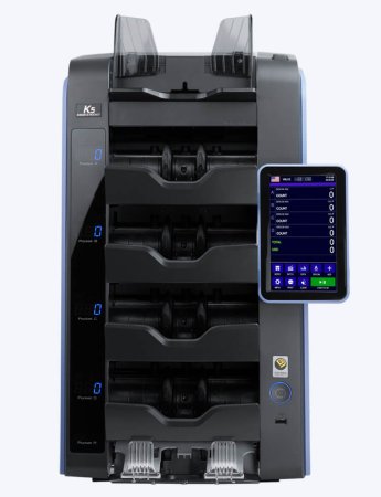 Сортировщик банкнот Kisan K5 HD (черный, количество карманов 3+1, RUB/USD/EUR) фото