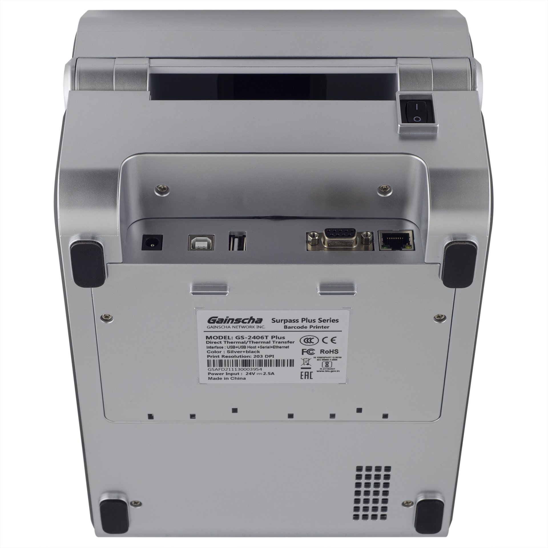 Термотрансферный принтер этикеток Gainsha GS-2406T PLUS (203 dpi, USB/USB Host/RS-232/Ethernet, арт. GS-2406T PLUS) фото
