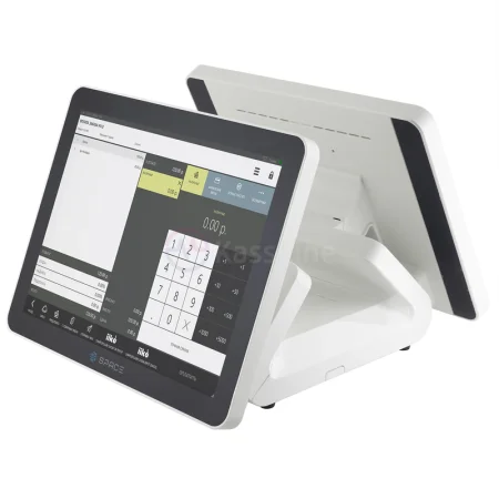 Сенсорный терминал SPACE PANDA (2х15", Intel N100, 8GB/128GB, WIFI/Bluetooth, без MSR, без ОС, белый) фото