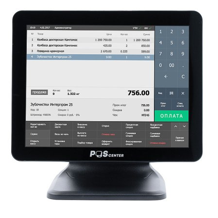 Сенсорный терминал POScenter Atlas Pro (15", P-CAP, Intel Celeron N97, 8GB/SSD 128GB, V1 стенд, MSR, без ОС) фото