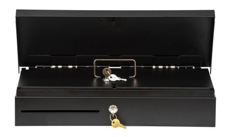 Денежный ящик АТОЛ FlipTop-MB (черный, распайка: Epson, верхняя крышка из нержавеющей стали + крышка для инкассации) фото