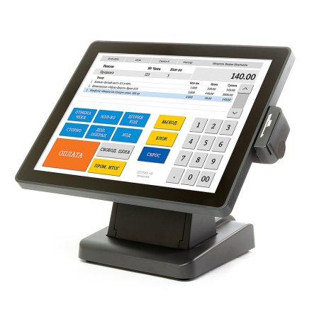POS-монитор сенсорный POScenter EVA-150 (15", P-CAP touch - USB, TFT LCD, 1024х768, MSR, черный) фото