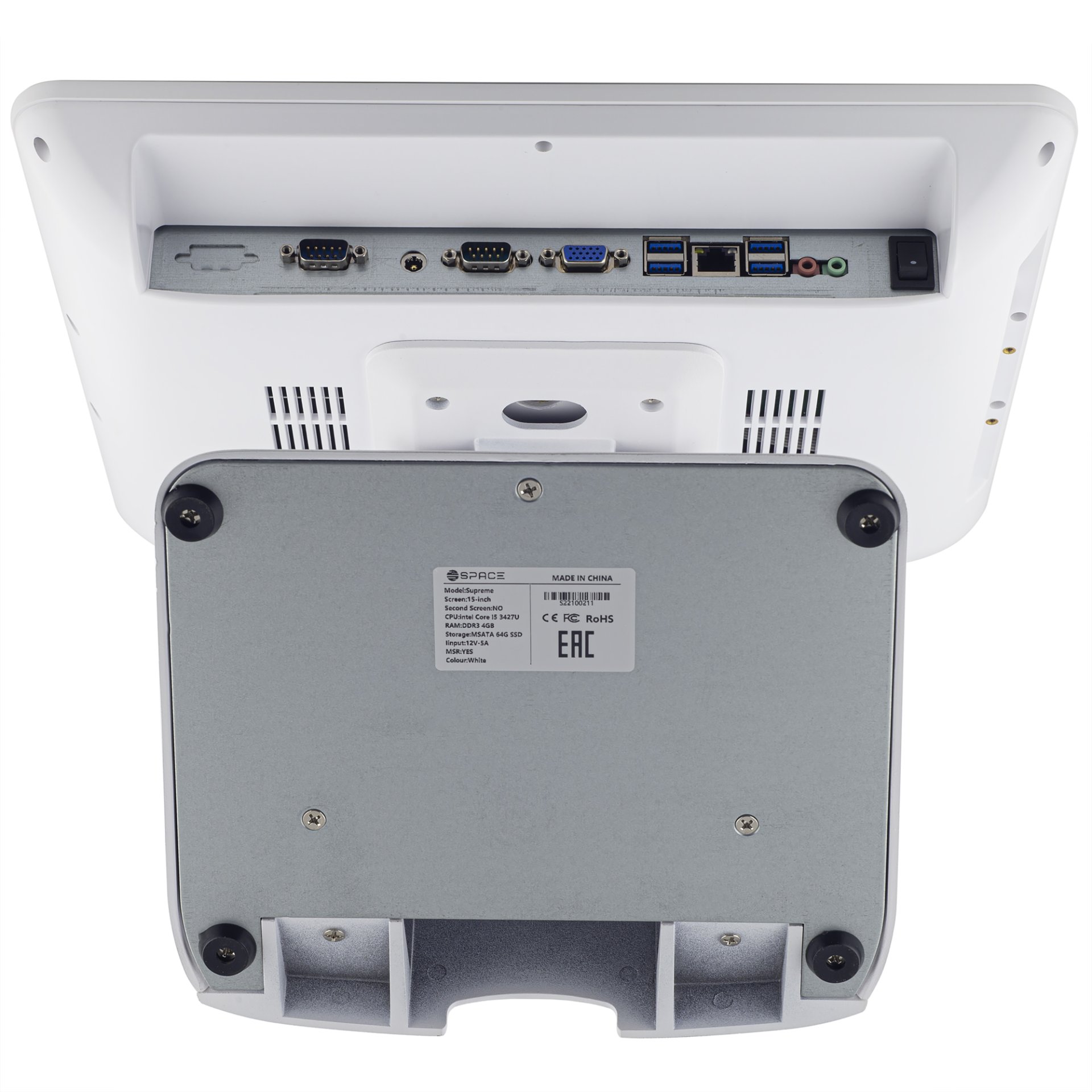 Сенсорный терминал SPACE SUPREME (15", Intel Core i5 3427U, 8GB/128GB, WIFI/Bluetooth,без MSR, без ОС, белый) №6