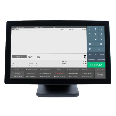 POS-монитор сенсорный POScenter MEGA (21.5", P-CAP, LCD, 1920х1080, HDMI, VGA, USB, Audio out, кабели 3м, стенд, черный) фото