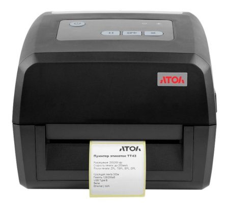 Термотрансферный принтер этикеток АТОЛ ТТ43 (203 dpi, USB/RS-232/Ethernet, арт. 60105) фото