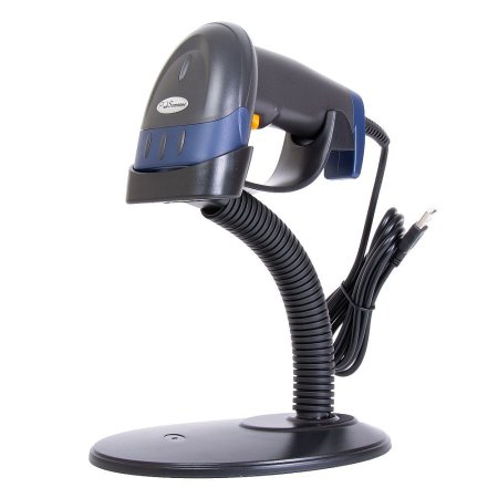 Проводной сканер штрих-кода POScenter HH 1D (1D, черный, с подставкой) фото