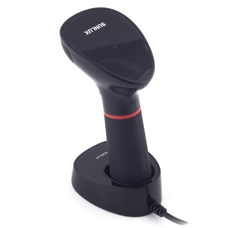 Беспроводной сканер штрих-кода SUNLUX XL-9610 Б/У (2D, черный, USB, Bluetooth, радиоканал, с подставкой Cradle) фото